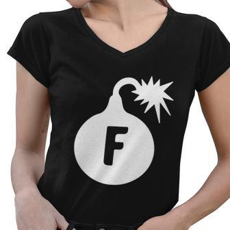 F Bomb Tshirt Women V-Neck T-Shirt - Monsterry UK