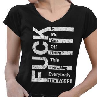 F The World Tshirt Women V-Neck T-Shirt - Monsterry