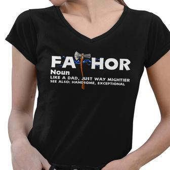 Fa-Thor Definition Tshirt Women V-Neck T-Shirt - Monsterry