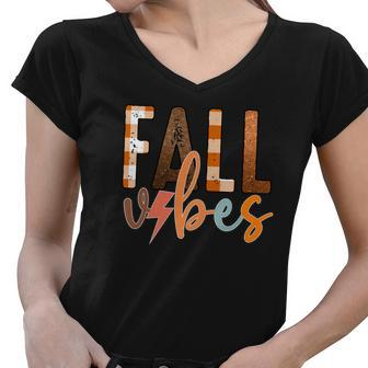 Fall Vibes Autumn Vibes Women V-Neck T-Shirt - Seseable