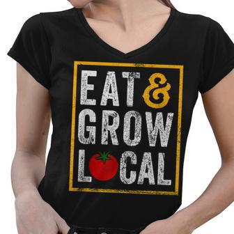 Farmers Market Eat And Grow Local Farming Farmers Women V-Neck T-Shirt - Thegiftio UK