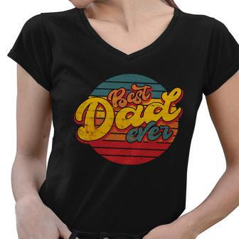 Fathers Day Best Fathers Day Design Ever Graphic Design Printed Casual Daily Basic Women V-Neck T-Shirt - Thegiftio UK