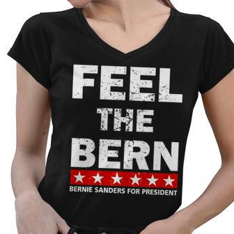 Feel The Bern Bernie Sanders Tshirt Women V-Neck T-Shirt - Monsterry