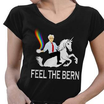 Feel The Magical Bern - Bernie Sanders Women V-Neck T-Shirt - Monsterry