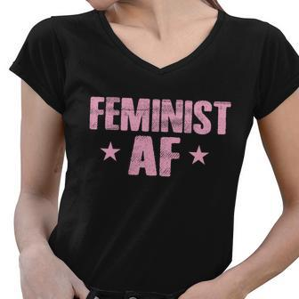 Feminist Af Tshirt Women V-Neck T-Shirt - Monsterry