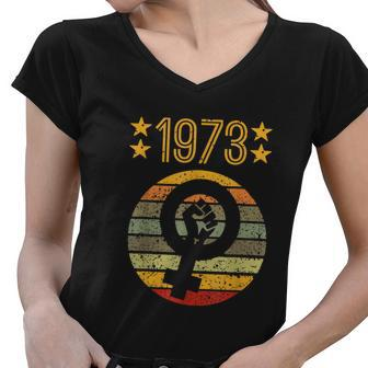 Feminist Vintage Pro Choice Roe V Wade Women V-Neck T-Shirt - Monsterry AU