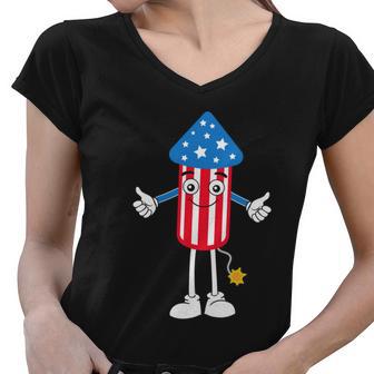 Firecracker Funny 4Th Of July Firecracker Fire Works Gift Women V-Neck T-Shirt - Monsterry AU