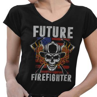 Firefighter Future Firefighter Profession V2 Women V-Neck T-Shirt - Seseable