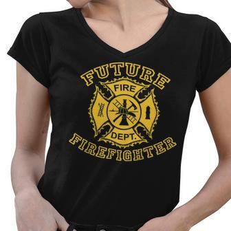 Firefighter Future Firefighter V2 Women V-Neck T-Shirt - Seseable