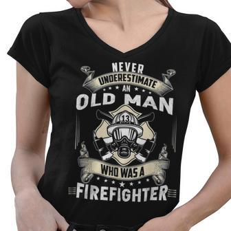 Firefighter Retired Firefighter Gifts Retired Firefighter Women V-Neck T-Shirt - Seseable