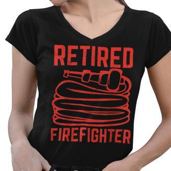Firefighter Retired Firefighter Pension Retiring V2 Women V-Neck T-Shirt - Seseable