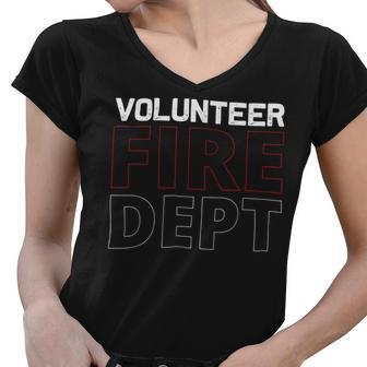 Firefighter Volunteer Firefighter Fire Rescue Department Fireman V2 Women V-Neck T-Shirt - Seseable