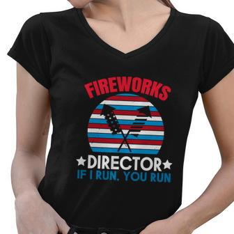 Fireworks Director Funny Bang 4Th Of July Women V-Neck T-Shirt - Monsterry