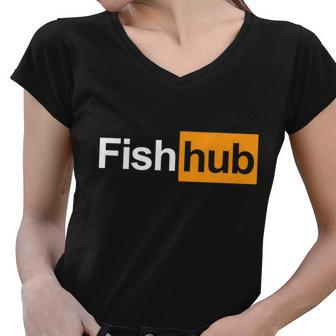 Fish Hub Tshirt Women V-Neck T-Shirt - Monsterry CA