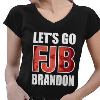 Fjb Lets Go Brandon V2 Women V-Neck T-Shirt - Monsterry CA