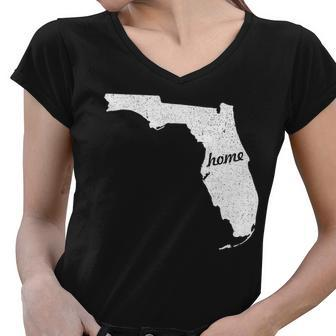 Florida Home State Tshirt Women V-Neck T-Shirt - Monsterry DE