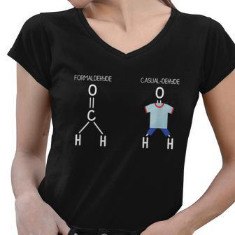 Formaldehyde Casualdehyde Chemistry Women V-Neck T-Shirt - Monsterry