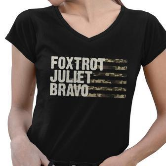 Foxtrot Juliet Bravo Camo Military Flag Tshirt Women V-Neck T-Shirt - Monsterry DE