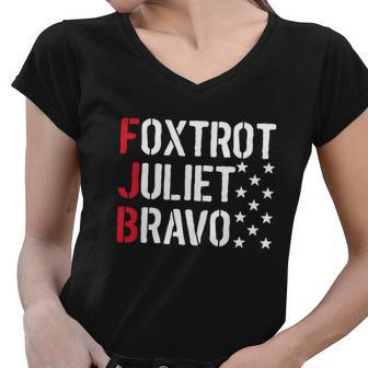 Foxtrot Juliet Bravo Funny Joe Biden Fjb Pro America Women V-Neck T-Shirt - Monsterry DE