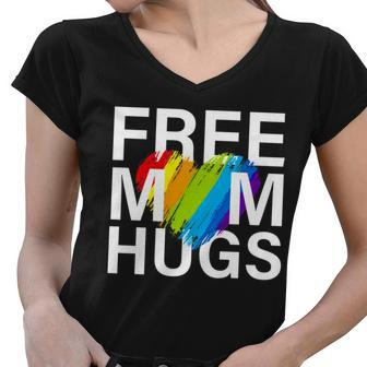 Free Mom Hugs Lgbt Heart Women V-Neck T-Shirt - Monsterry DE