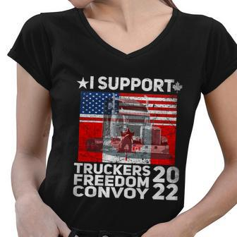 Freedom Convoy 2022 | In Support Of Truckers | Lets Go Women V-Neck T-Shirt - Monsterry UK