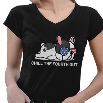 French Bulldog Funny 4Th Of July Gift For Frenchie Lover Women V-Neck T-Shirt - Monsterry DE