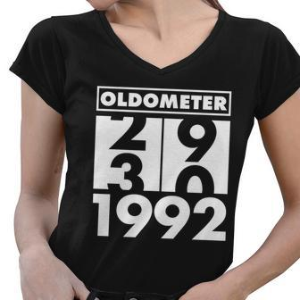 Funny 30Th Birthday Oldometer Made In Women V-Neck T-Shirt - Monsterry AU