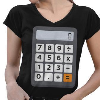 Funny Accountant Halloween Costume Outfit Math Calculator Women V-Neck T-Shirt - Thegiftio UK