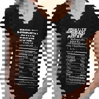 Funny Administrative Assistant Nutritional Facts Gift Women V-Neck T-Shirt - Monsterry