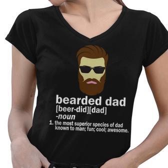 Funny Bearded Dad Definition Tshirt Women V-Neck T-Shirt - Monsterry