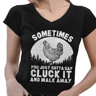 Funny Chicken Art For Chicken Lover Hen Farmer Women V-Neck T-Shirt - Monsterry CA