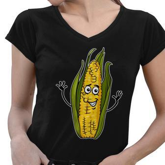 Funny Corn On The Cob Farmers Food Women V-Neck T-Shirt - Monsterry DE