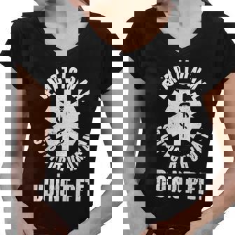 Funny Emotional Support Human Do No Pet Tshirt Women V-Neck T-Shirt - Monsterry