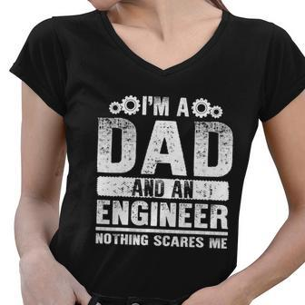 Funny Engineer For Dad Father Day Engineering Lover Women V-Neck T-Shirt - Monsterry DE