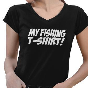 Funny Fishing V2 Women V-Neck T-Shirt - Monsterry