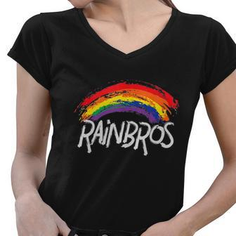 Funny Gay Shirts For Men Pride Rainbow Gifts Fest Rainbros Women V-Neck T-Shirt - Thegiftio UK