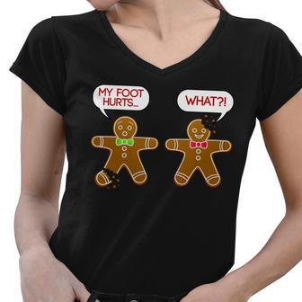 Funny Gingerbread Christmas Tshirt Women V-Neck T-Shirt - Monsterry UK