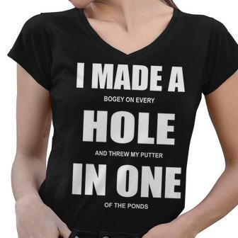 Funny Golf Hole In One Tshirt Women V-Neck T-Shirt - Monsterry