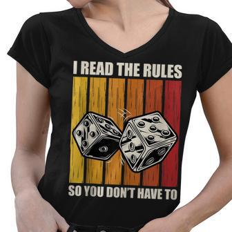 Funny I Read The Rules Board Game Night Board Game Night Women V-Neck T-Shirt - Thegiftio UK