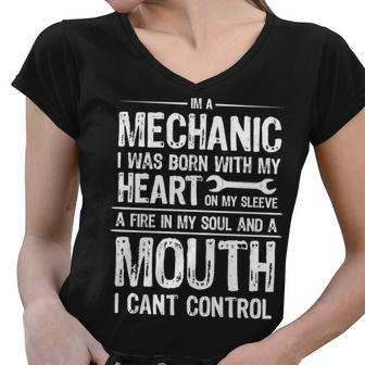Funny Im A Mechanic Quote Tshirt Women V-Neck T-Shirt - Monsterry