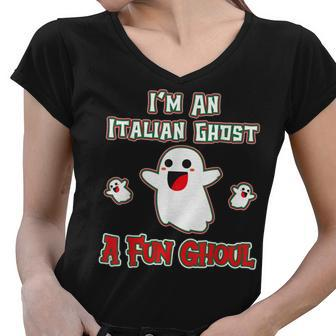 Funny Italian Shirts Italy Halloween Ghost A Fun Ghoul Women V-Neck T-Shirt - Thegiftio UK