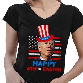 Funny Joe Biden Happy 4Th Of Easter Confused 4Th Of July V3 Women V-Neck T-Shirt - Monsterry