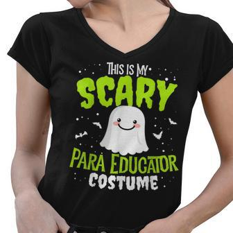 Funny Para Educator Halloween School Nothing Scares Easy Costume Women V-Neck T-Shirt - Seseable
