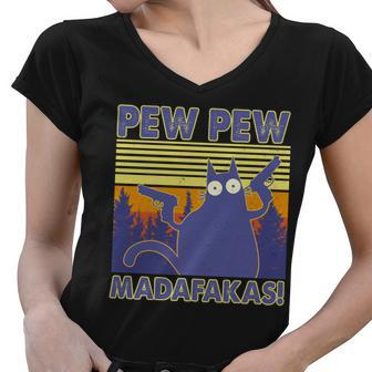 Funny Pew Pew Madafakas V2 Women V-Neck T-Shirt - Monsterry CA