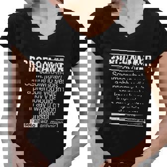 Funny Programmer Meaning Cool Gift Computer Coder Wizard Magician Meaningful Gif Women V-Neck T-Shirt - Thegiftio