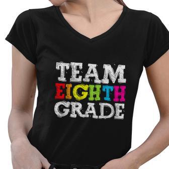 Funny Team Eighth Grade Back To School Women V-Neck T-Shirt - Monsterry DE