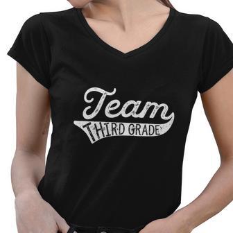 Funny Team Third Grade Student Teacher Women V-Neck T-Shirt - Monsterry DE