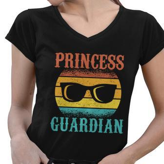 Funny Tee For Fathers Day Princess Guardian Of Daughters Cool Gift Women V-Neck T-Shirt - Monsterry DE
