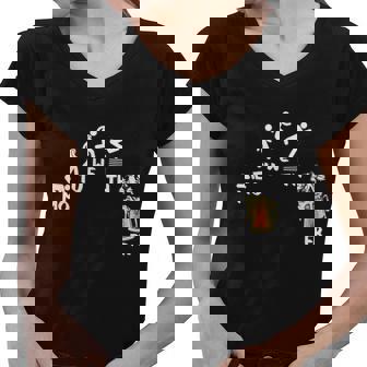 Funny Tenting Campfire Camp Hiking Trekking Camping Gift Women V-Neck T-Shirt - Thegiftio