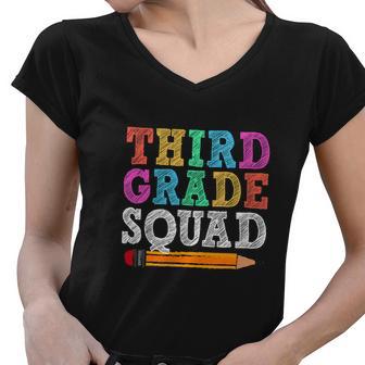 Funny Third Grade Squad 3Rd Grade Back To School Women V-Neck T-Shirt - Monsterry AU